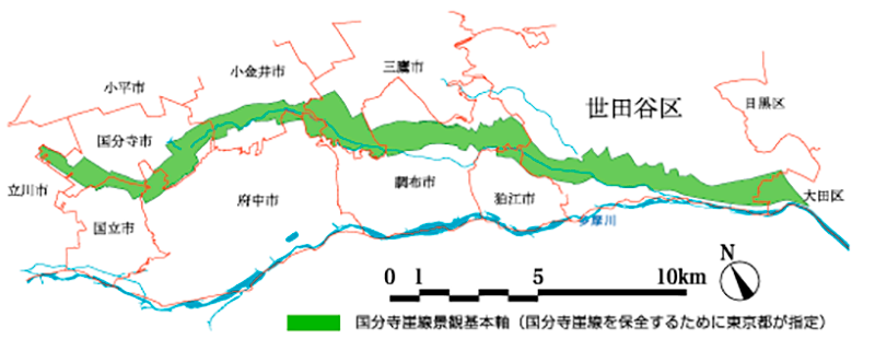 国分寺崖線(setagaya gaisen mapより)